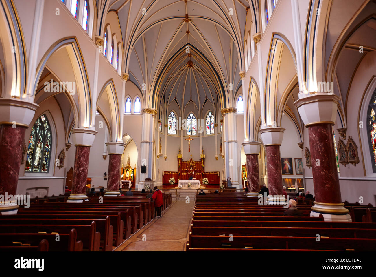 interior of holy rosary cathedral headquarters of the roman catholic archdiocese of Vancouver BC Canada Stock Photo
