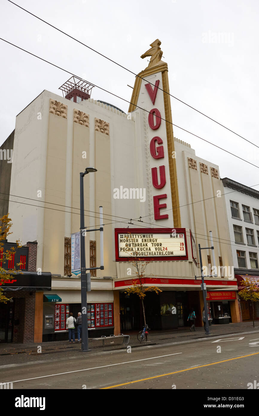 the vogue theatre granville street Vancouver BC Canada Stock Photo