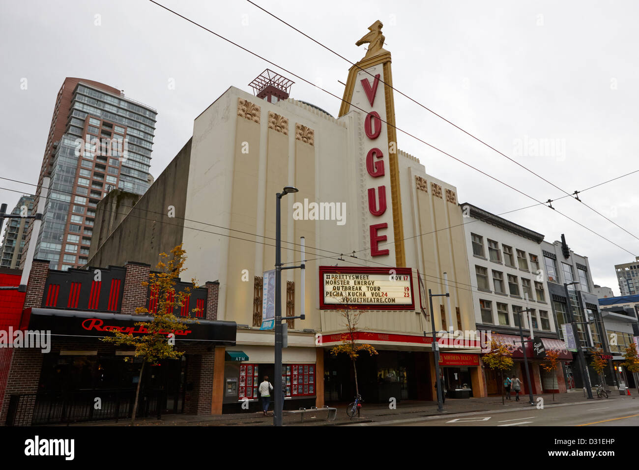 the vogue theatre granville street Vancouver BC Canada Stock Photo