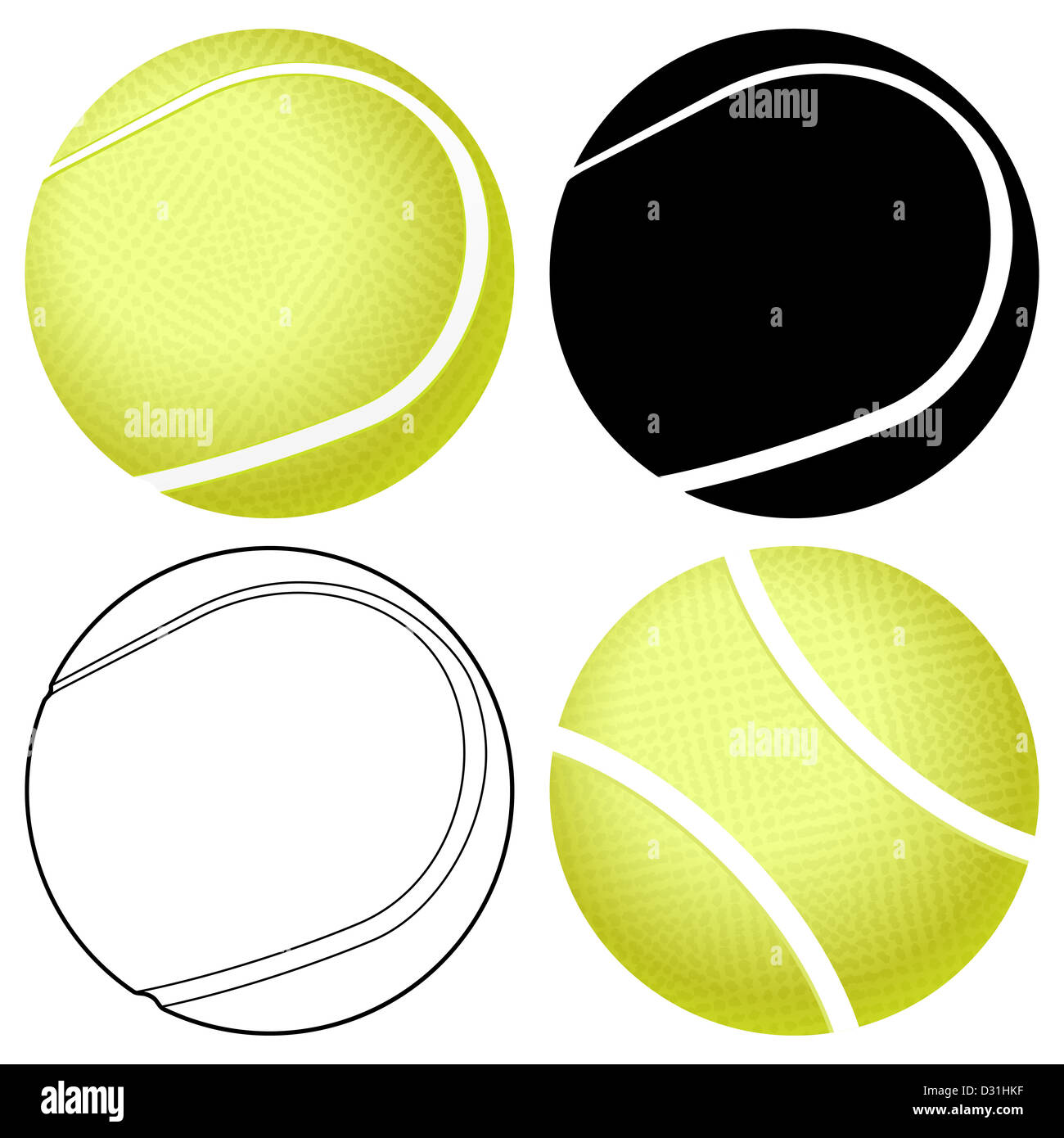 Tennis ball set isolated on a white background. Vector illustration ...