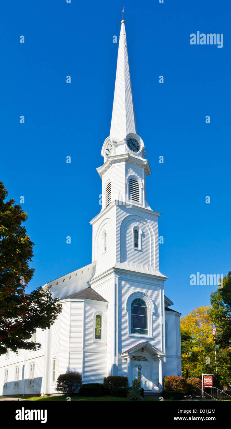 Chestnut street Baptist Church Camden Maine USA United States of America Stock Photo