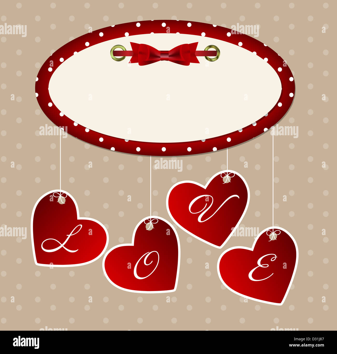Valentines day heart backgroung, vector illustration Stock Photo - Alamy