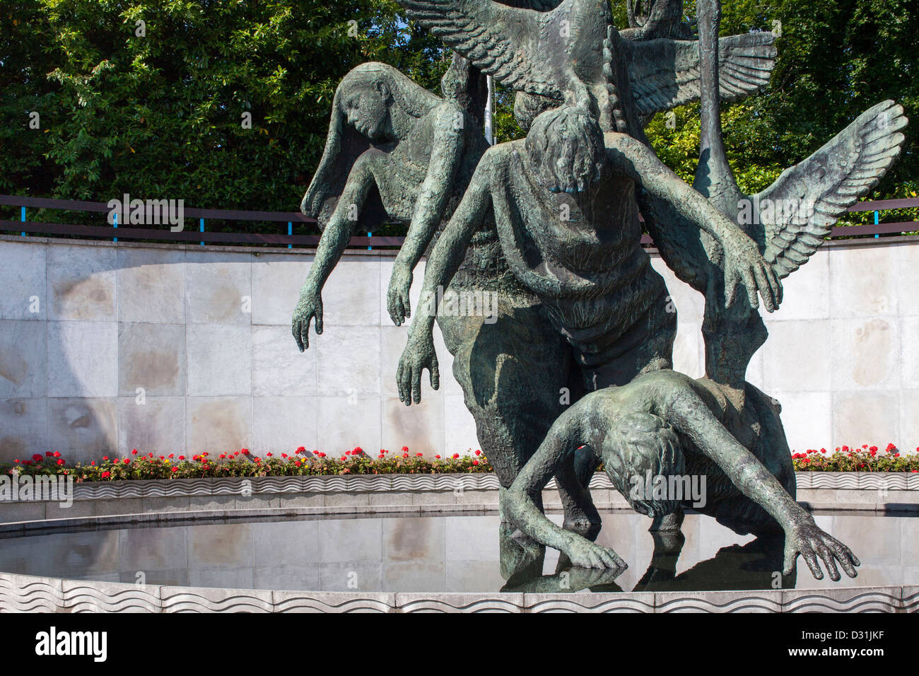 Detail of the Children of Lir statue at the Garden of Remembrance