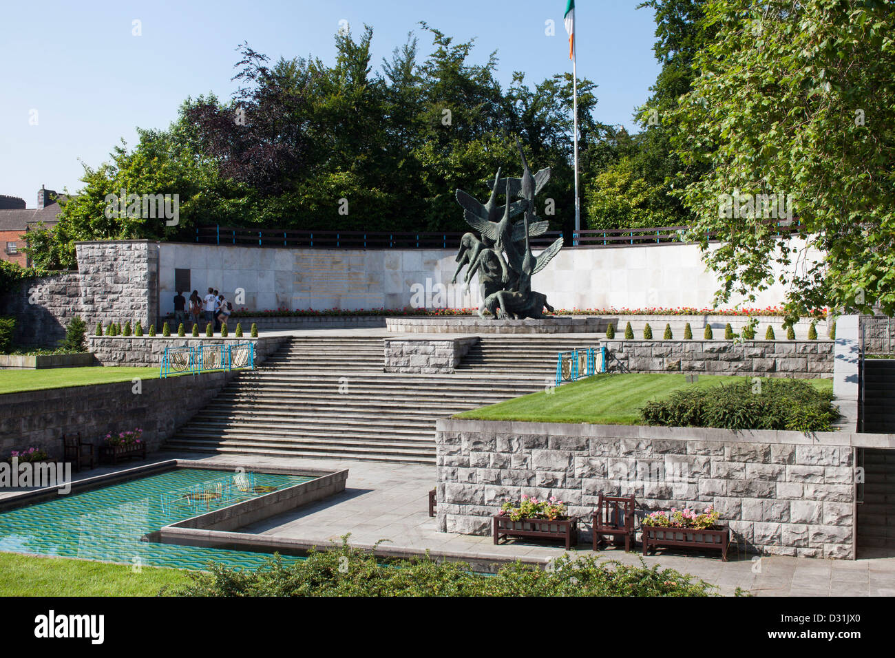 Garden of Remembrance with the Children of Lir statue Dublin on a