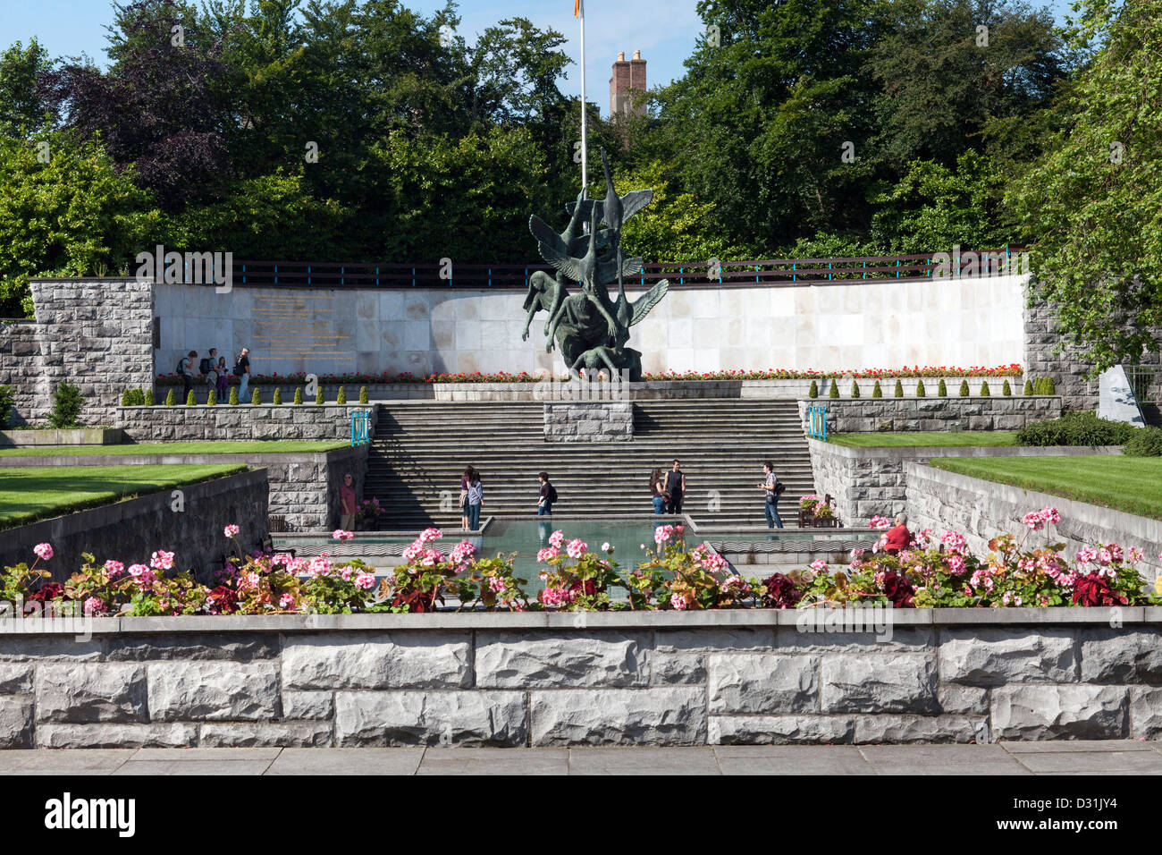 Compressed shot of Children of Lir statue in the Garden of Remembrance