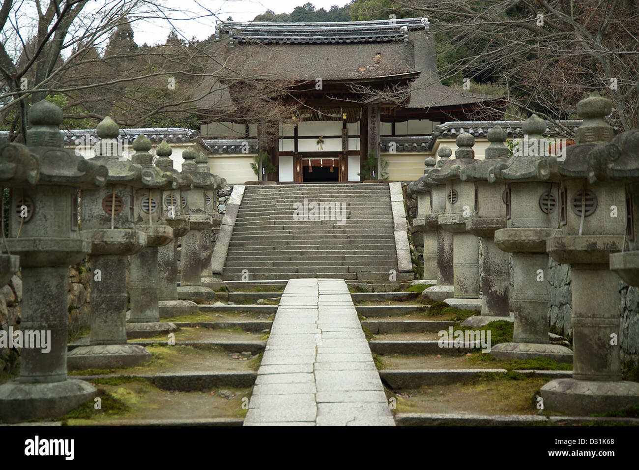 Shikyaku-mon, the four-legged gate at Mii-dera, a Buddhist temple in Otsu, Shiga Prefecture, Japan. Stock Photo