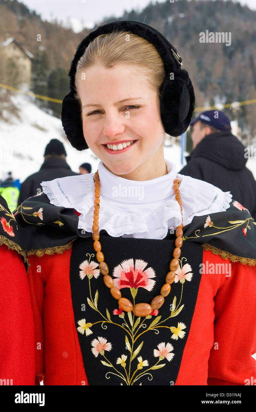 St switzerland moritz traditional historical clothing hires stock