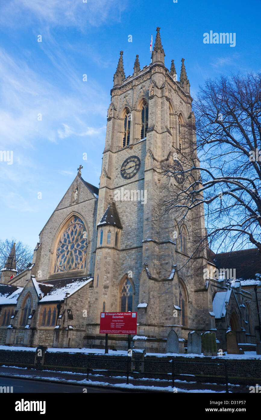 St George's parish church, Beckenham, Kent, UK, winter Stock Photo