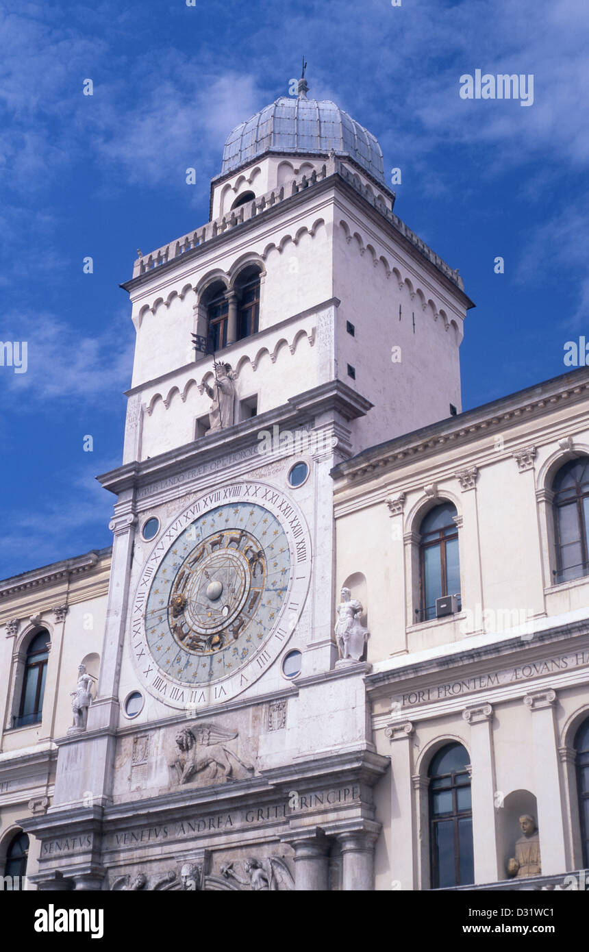 Torre dell'Orologio clock tower part of Palazzo del Capitanio Piazza dei Signori Padova Padua Veneto Italy Stock Photo