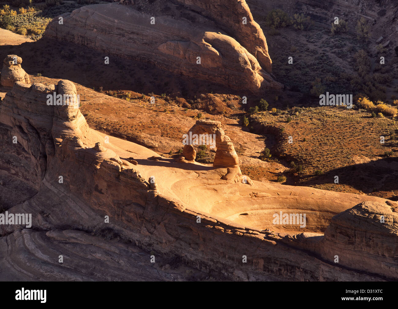 USA, Utah, Arches National Park, aerial view of Delicate Arch Stock Photo
