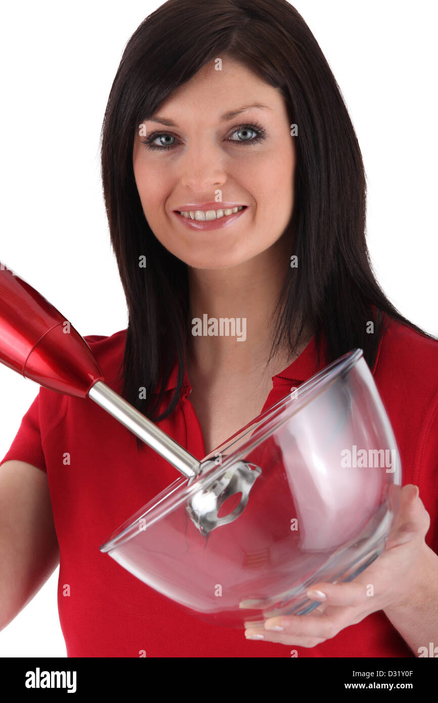 Woman with beater Stock Photo Alamy