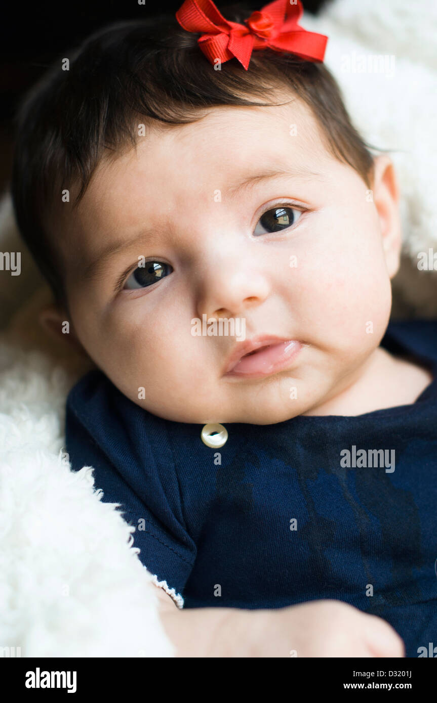 Hispanic baby's face Stock Photo