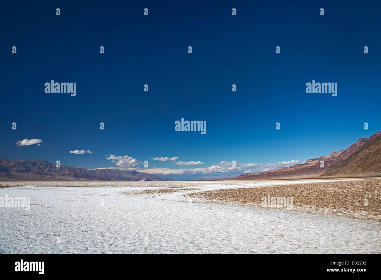 Death Valley National Park, California - The salt flat in Badwater Basin. Stock Photo