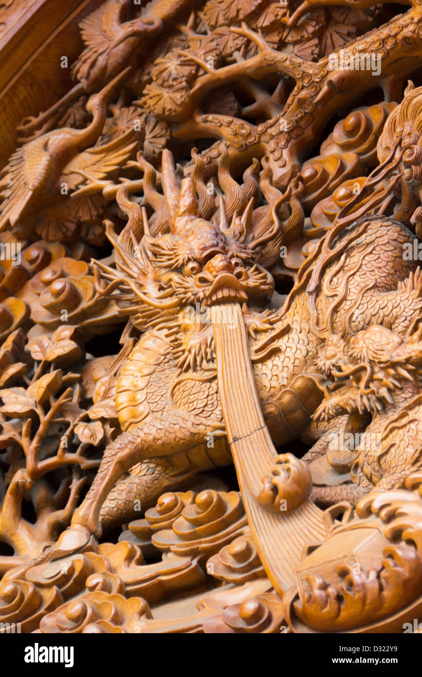 Dragon Wood Temple China Stock Photo