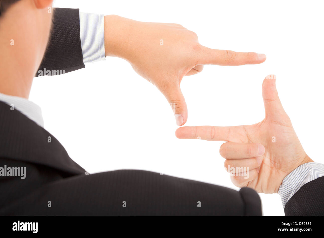 businessman making frame with hands Stock Photo - Alamy
