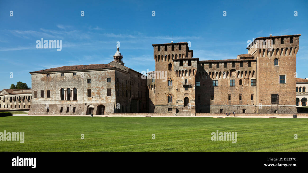 Lawn and the Castello di San Giorgio Stock Photo