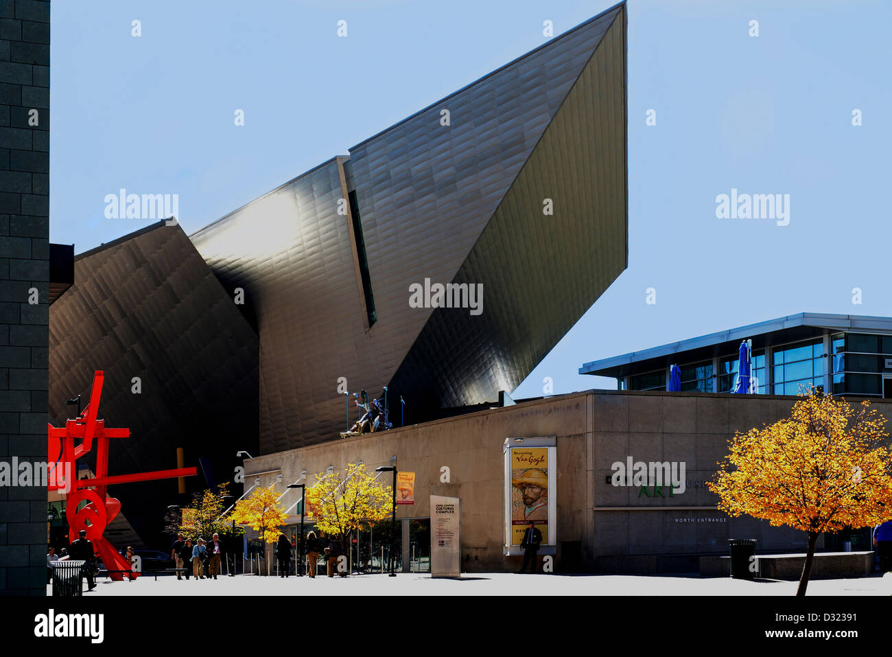 Denver art museum designed by Architect Daniel Libeskind is very modernistic and houses a renowned of American Indian art Stock Photo