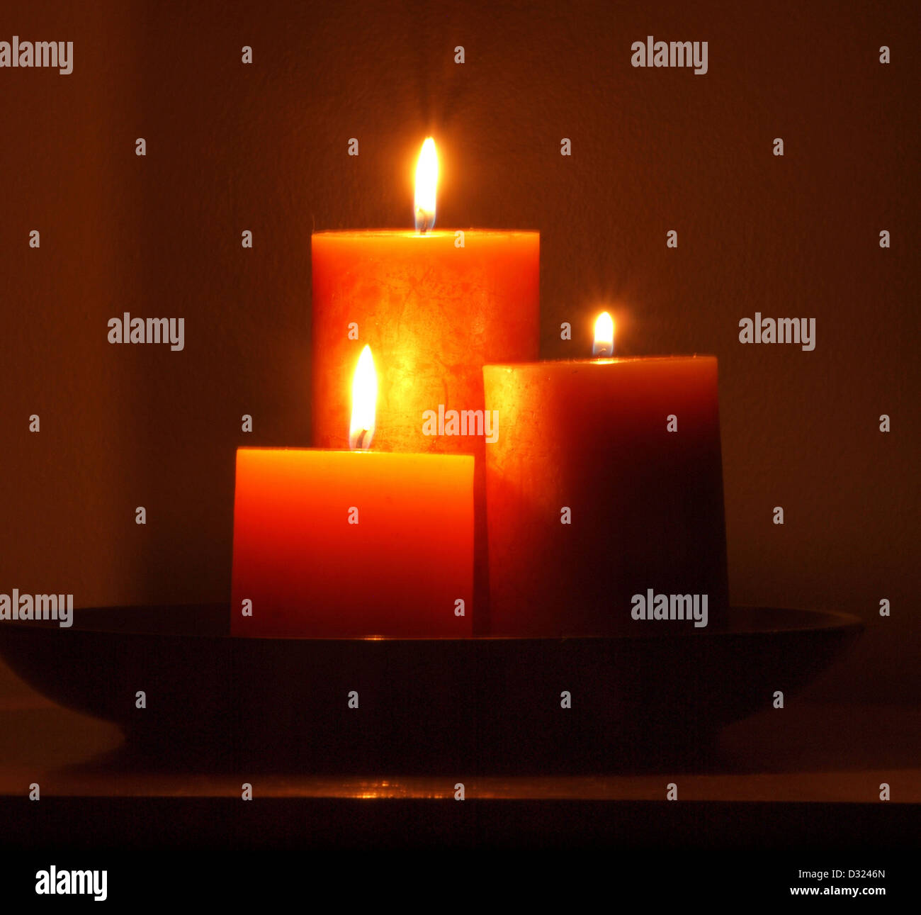 Candlelight in a dark room Stock Photo Alamy