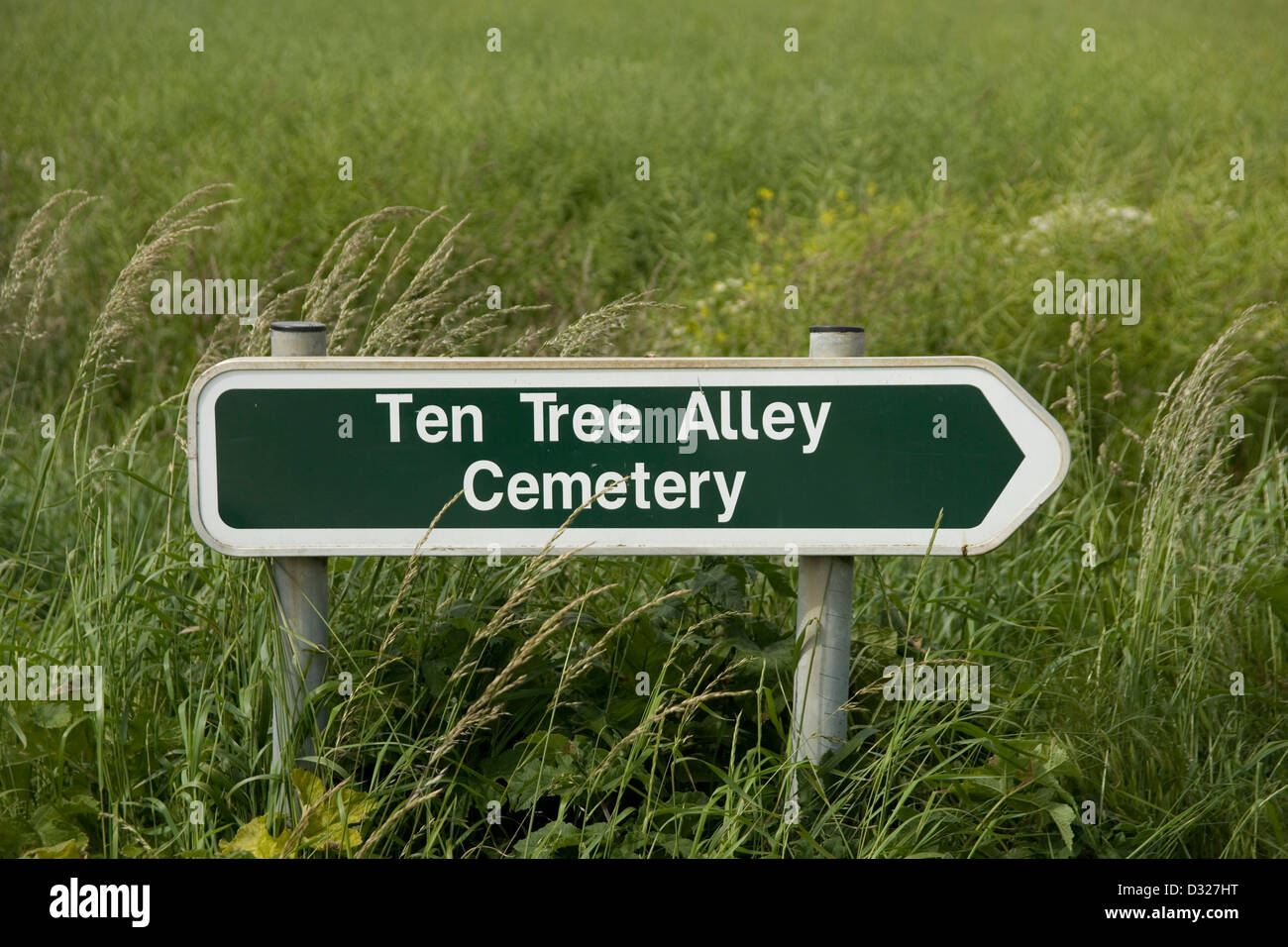 Ten Tree Alley British cemetery on the Somme containing 70 graves from