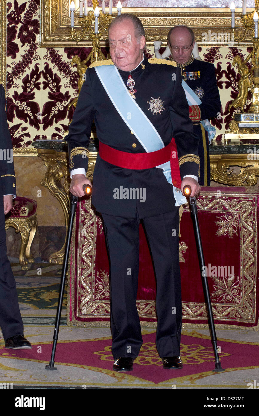 06.02.2013. Royal Palace. Madrid. Spain. King Juan Carlos of Spain receives the credentials of JMs. Jane Marie Hardy, Ambassador of Australia. In the Image: King Juan Carlos. Stock Photo