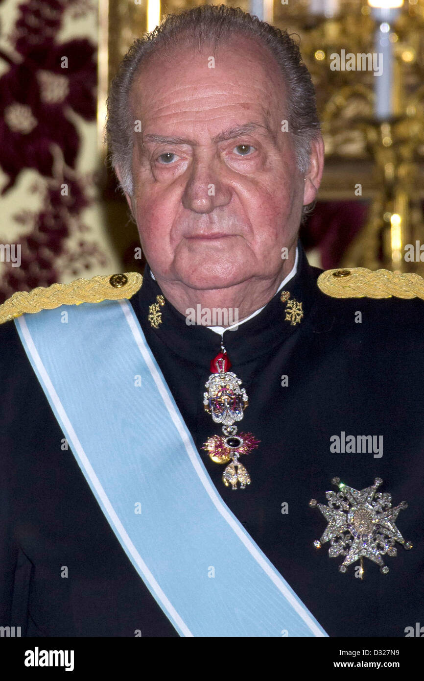 06.02.2013. Royal Palace. Madrid. Spain. King Juan Carlos of Spain receives the credentials of JMs. Jane Marie Hardy, Ambassador of Australia. In the Image: King Juan Carlos. Stock Photo