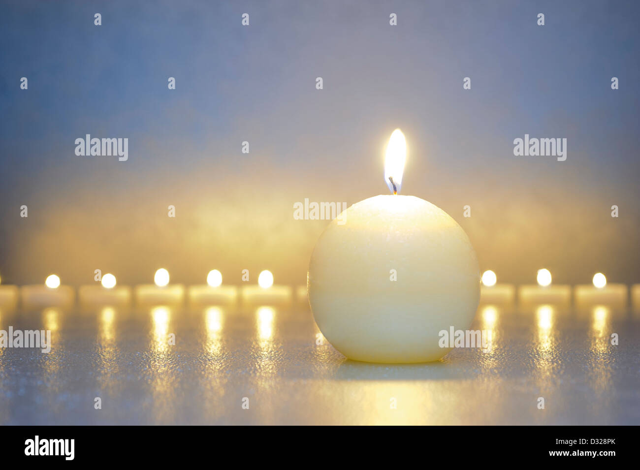 zen meditation with calm and candles Stock Photo Alamy