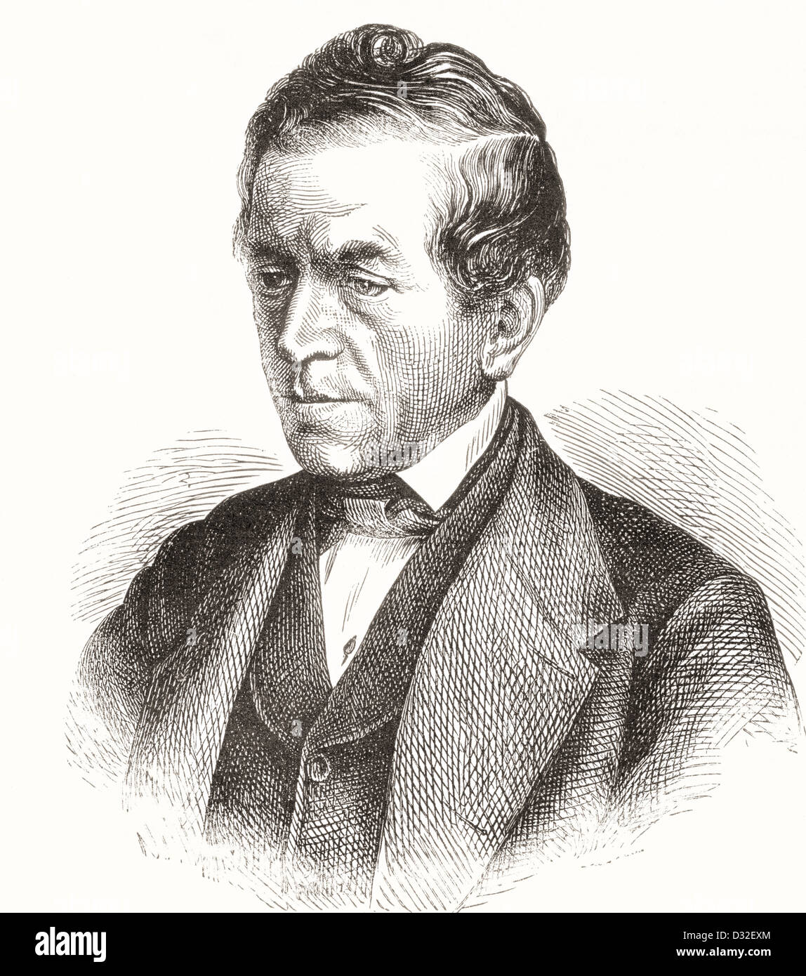 David Friedrich Strauss, 1808 –1874. German theologian and writer. Stock Photo