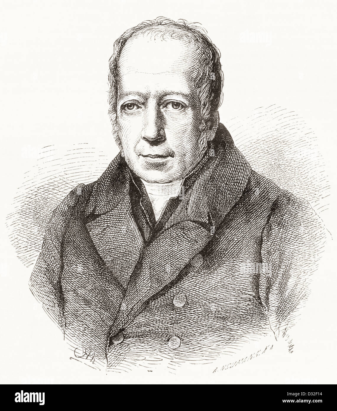 Friedrich Wilhelm Christian Karl Ferdinand von Humboldt, 1767 –1835. Prussian philosopher,and founder of Berlin University. Stock Photo