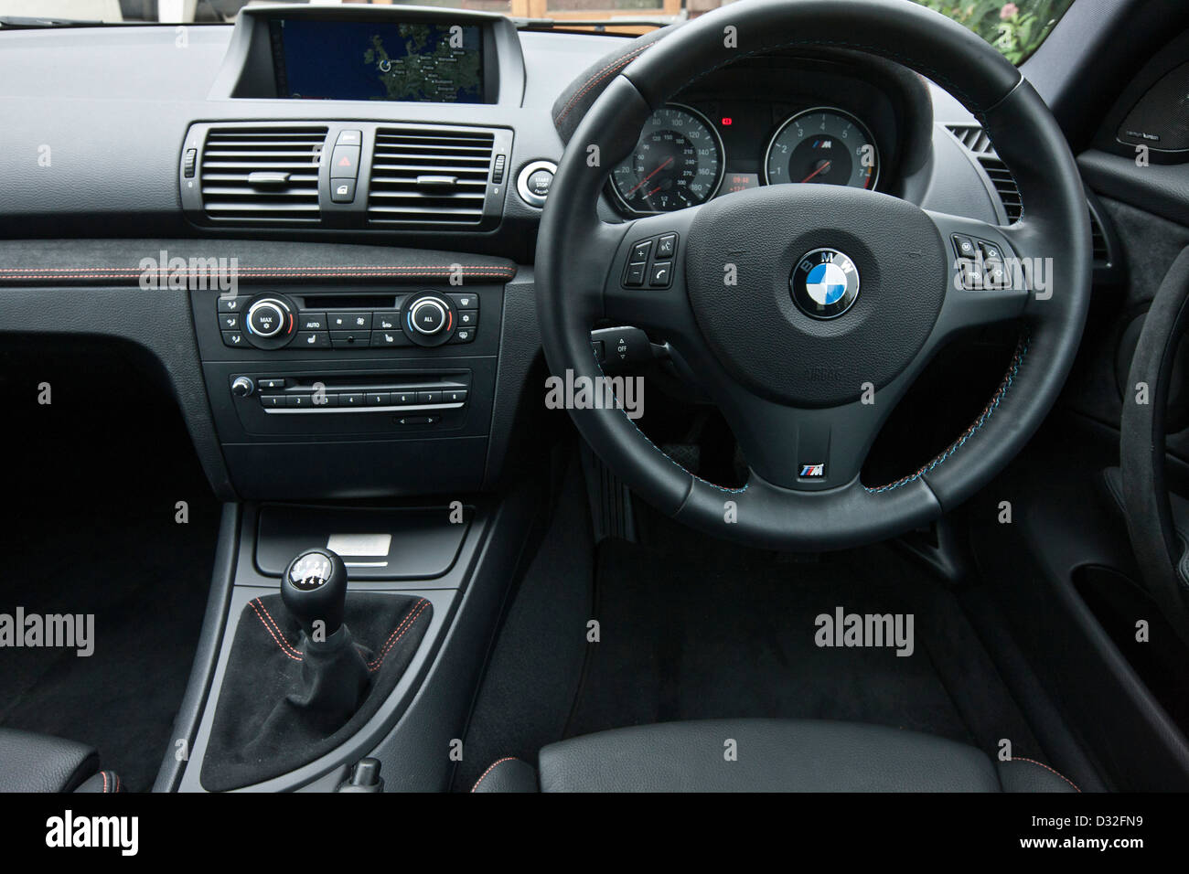 Steering wheel and dashboard, BMW M1, Winchester, UK Stock Photo