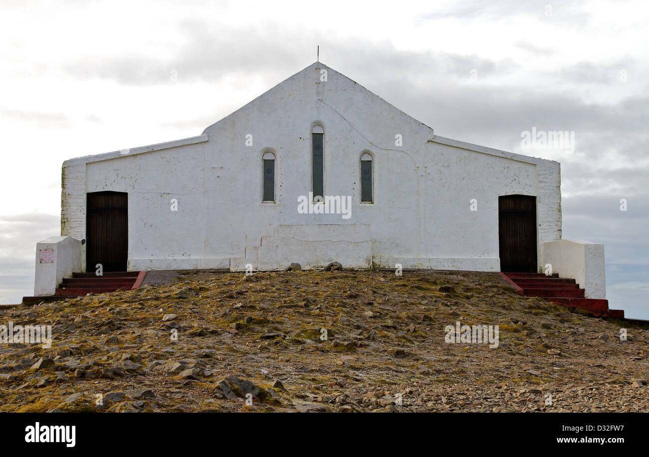 St Patrick's Oratory at the summit of Croagh Patrick Stock Photo