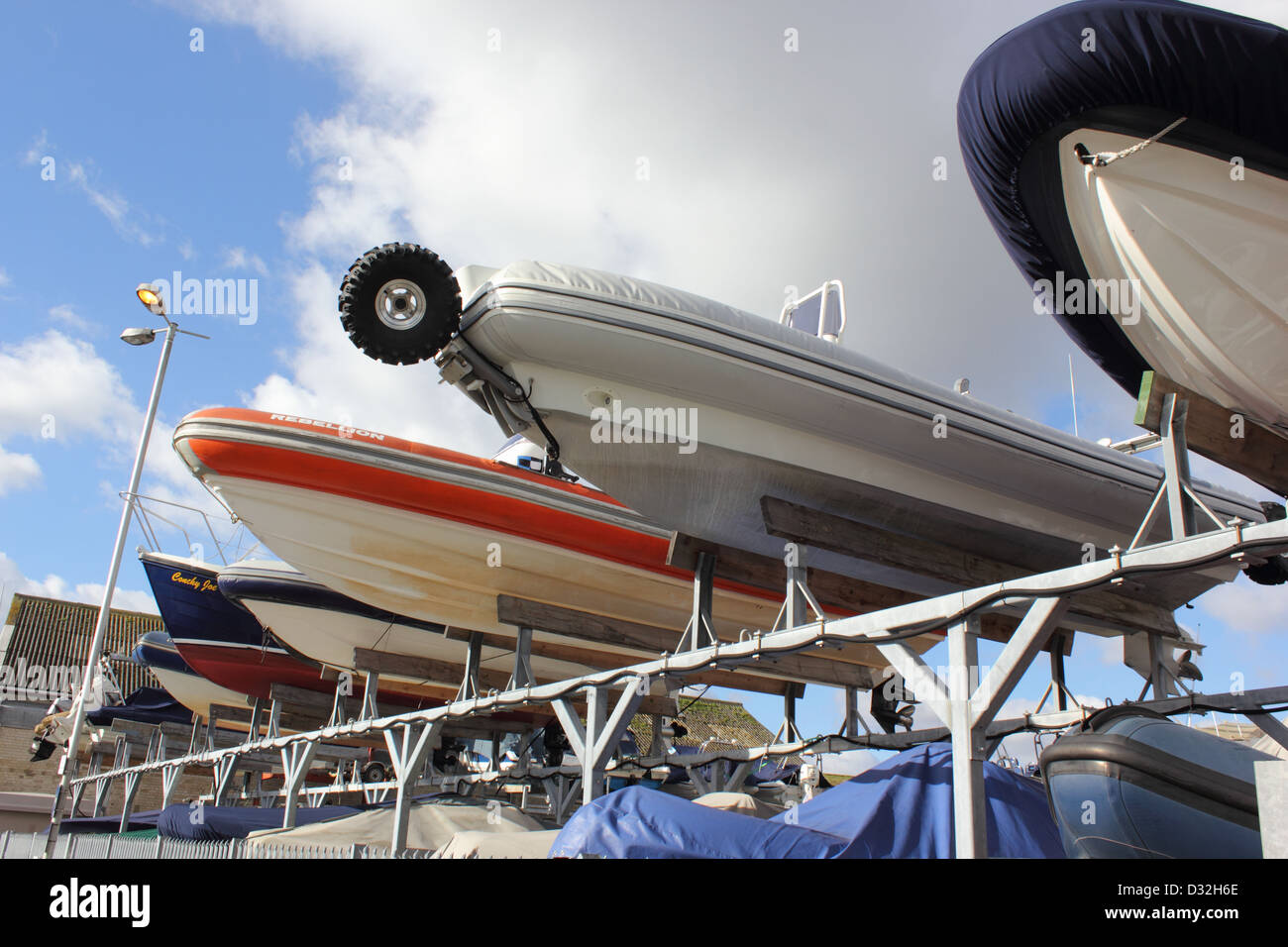 Rack of speedboats hi-res stock photography and images - Alamy