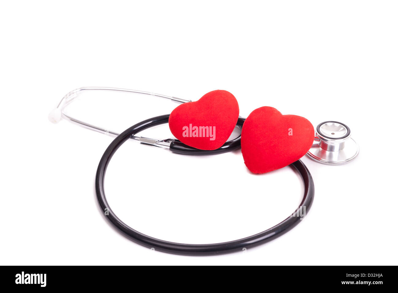 Stethoscope and heart on a white background Stock Photo - Alamy