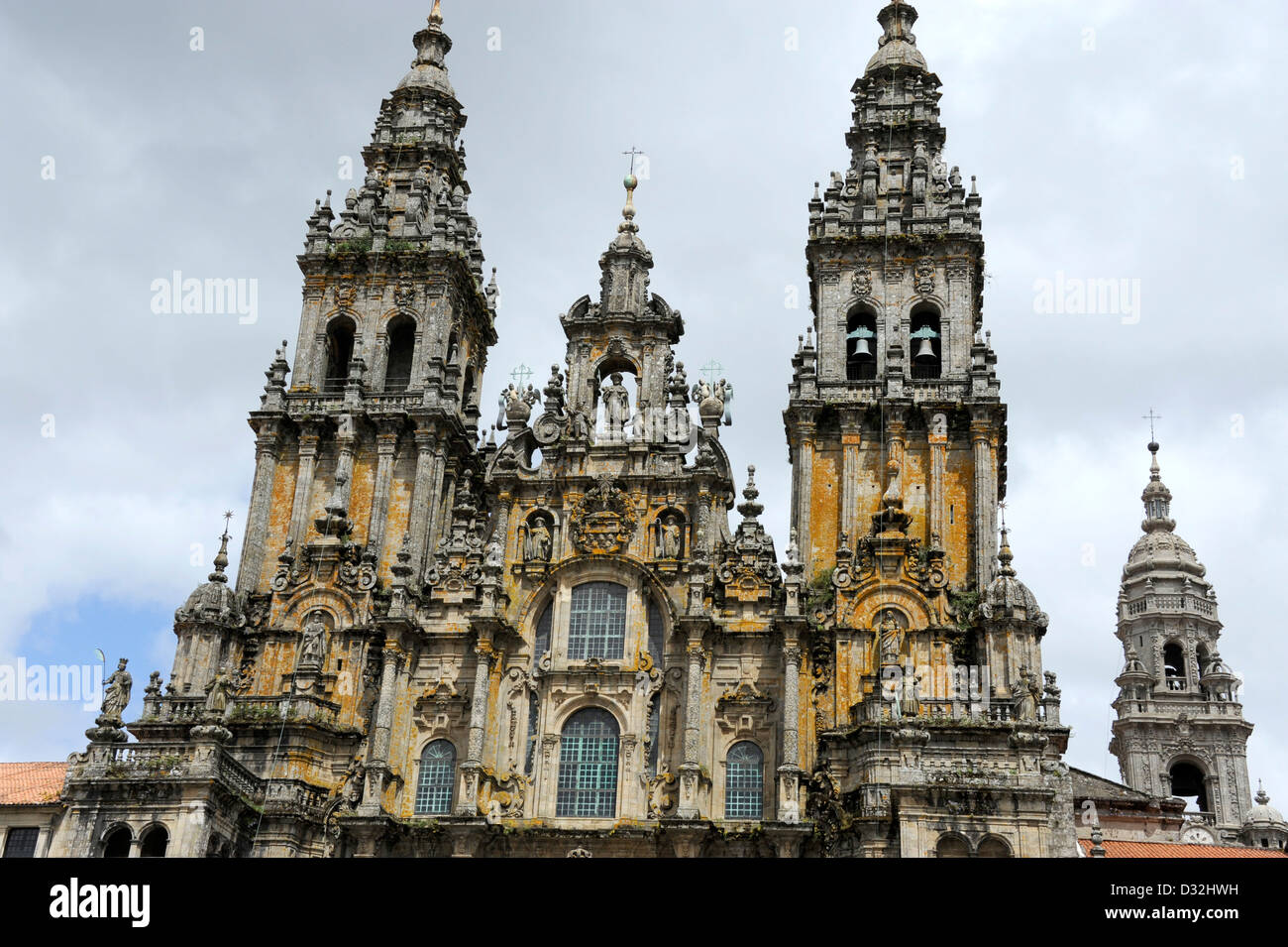 Santiago de Compostela cathedral,Pilgrimage,Way of St. James,La Coruna province,Galicia,Spain,UNESCO World Heritage Stock Photo