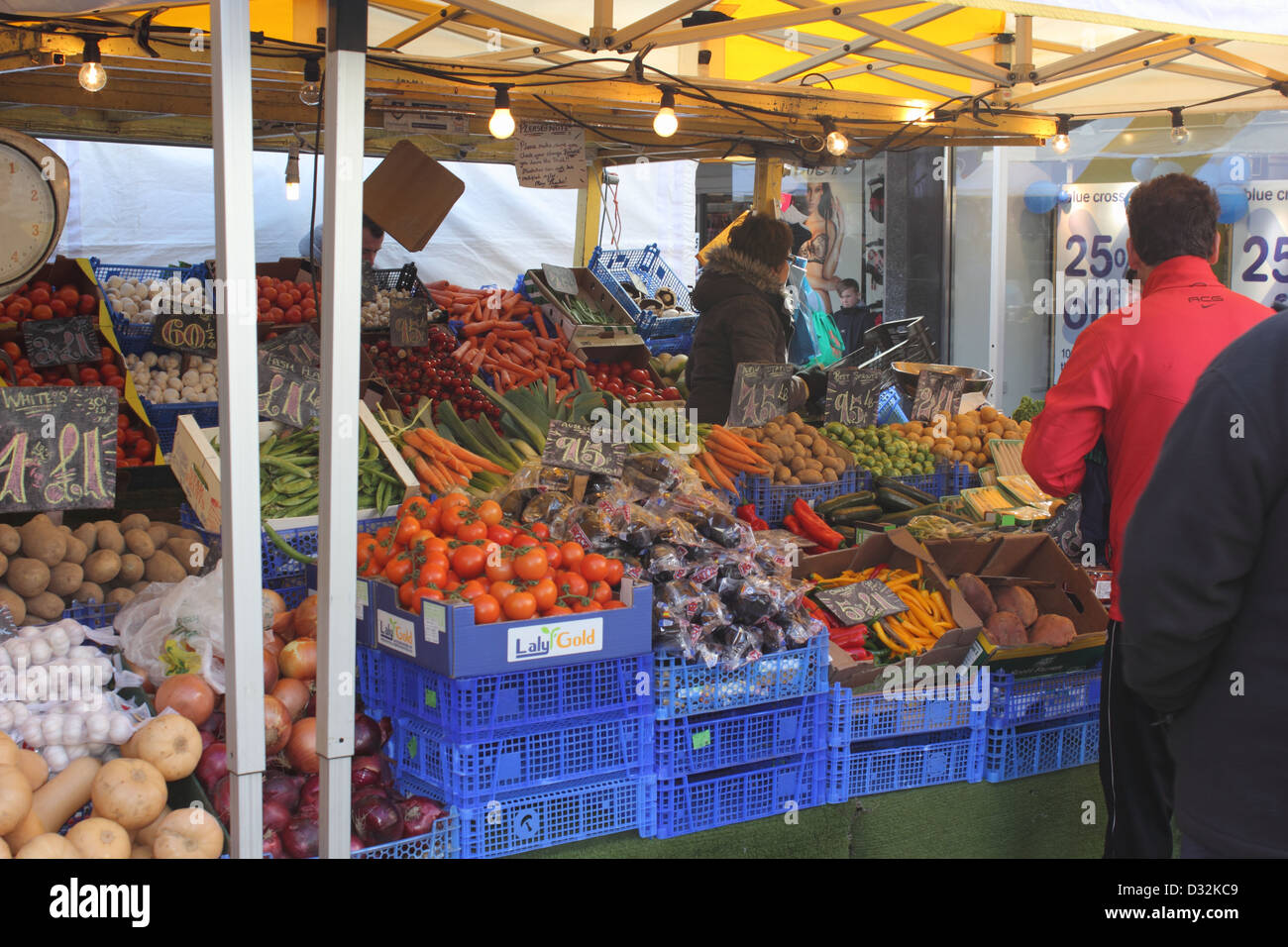 Fruit & veg market stall Stock Photo Alamy