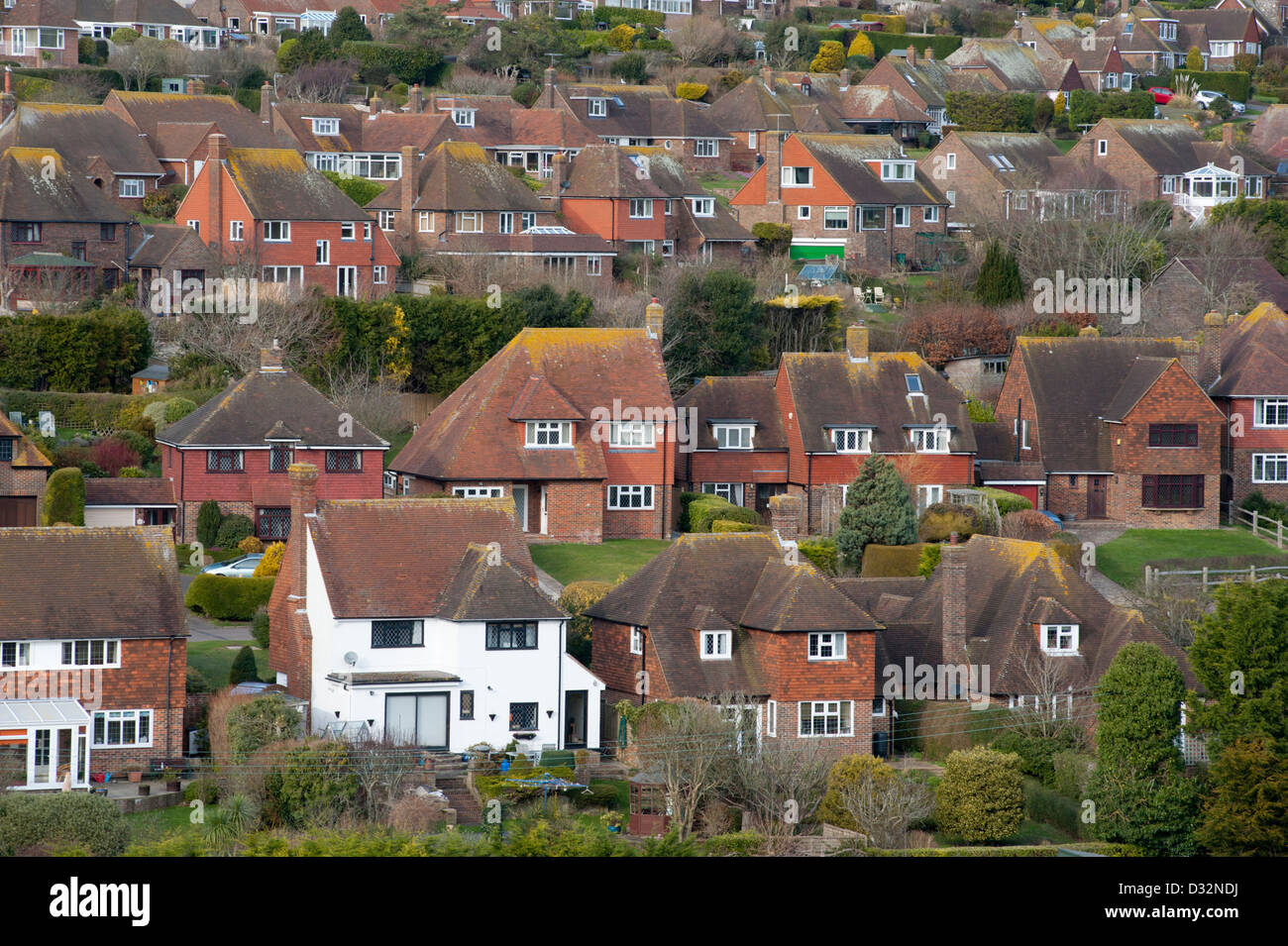 Houses in East Dean / Friston East Sussex, England, UK Stock Photo Alamy