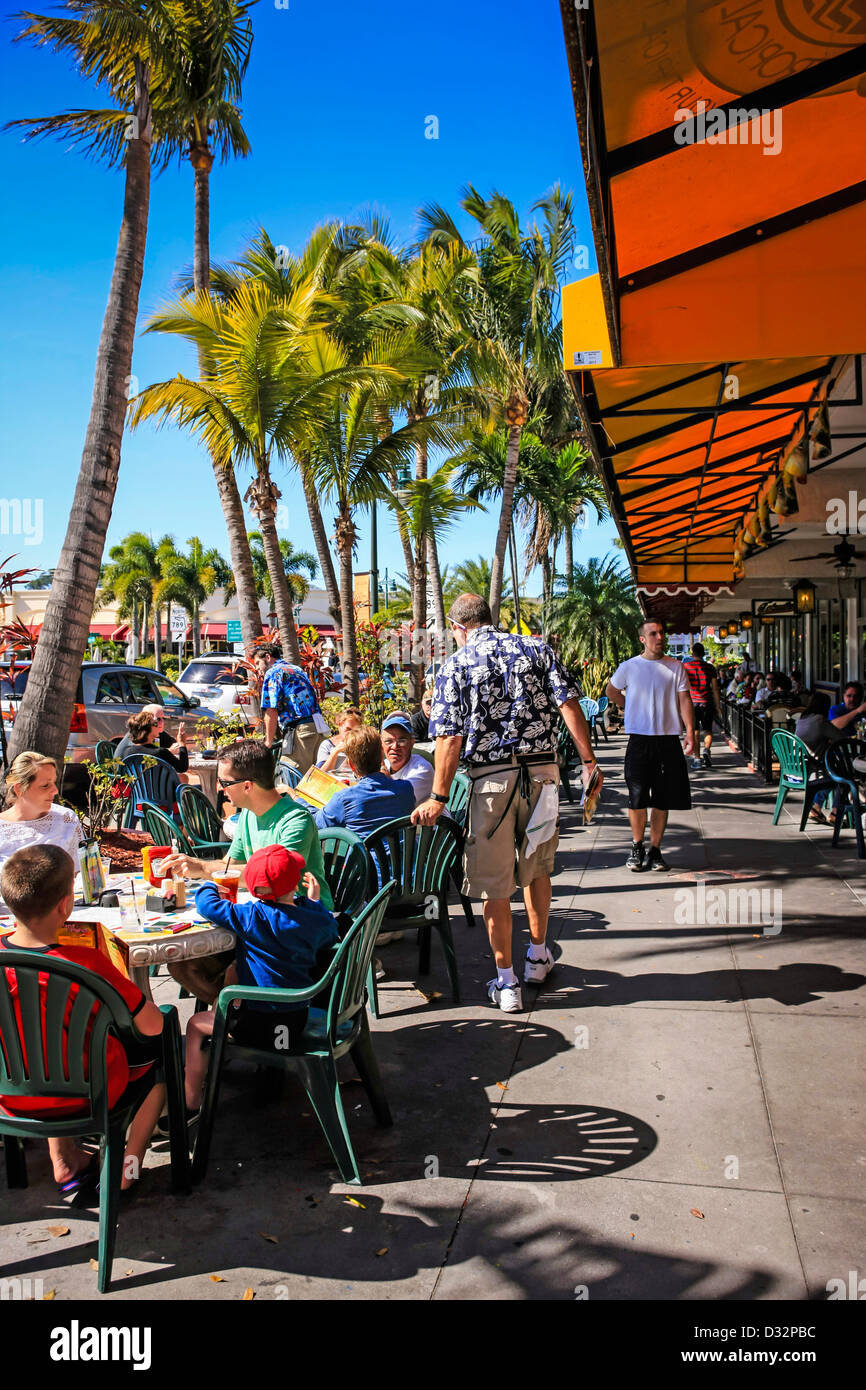 Dining Al Fresco at St. Armands Circle near Sarasota Florida Stock Photo