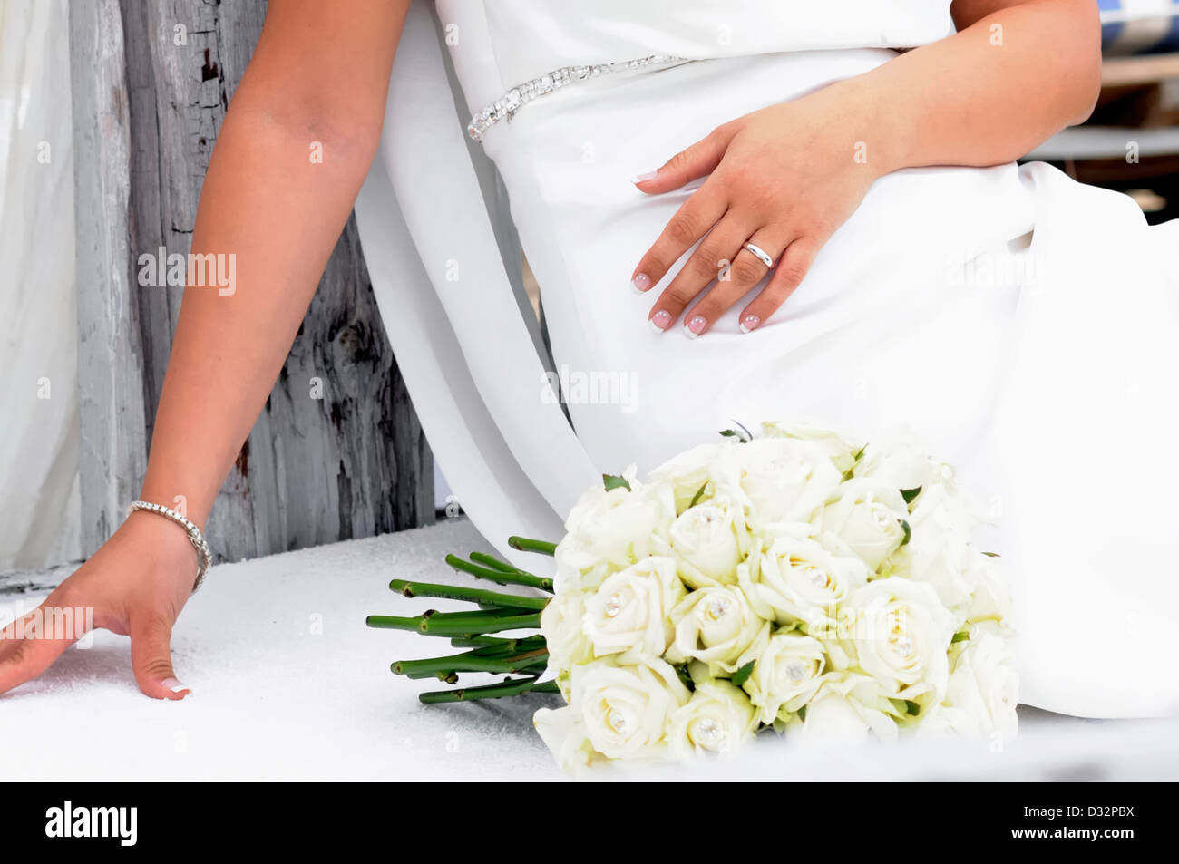 White wedding bouquet Stock Photo