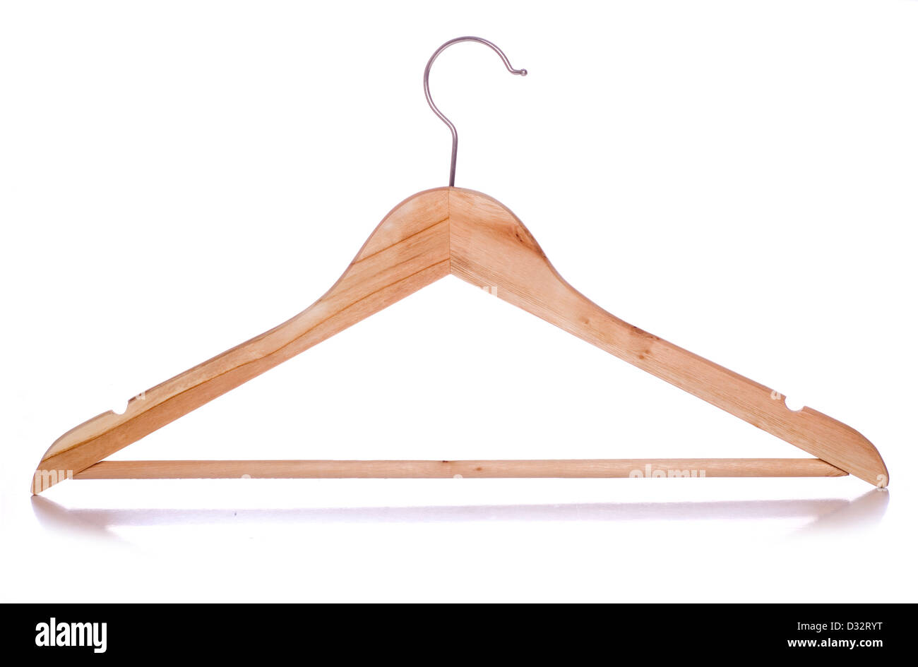wooden coat hanger studio cutout Stock Photo