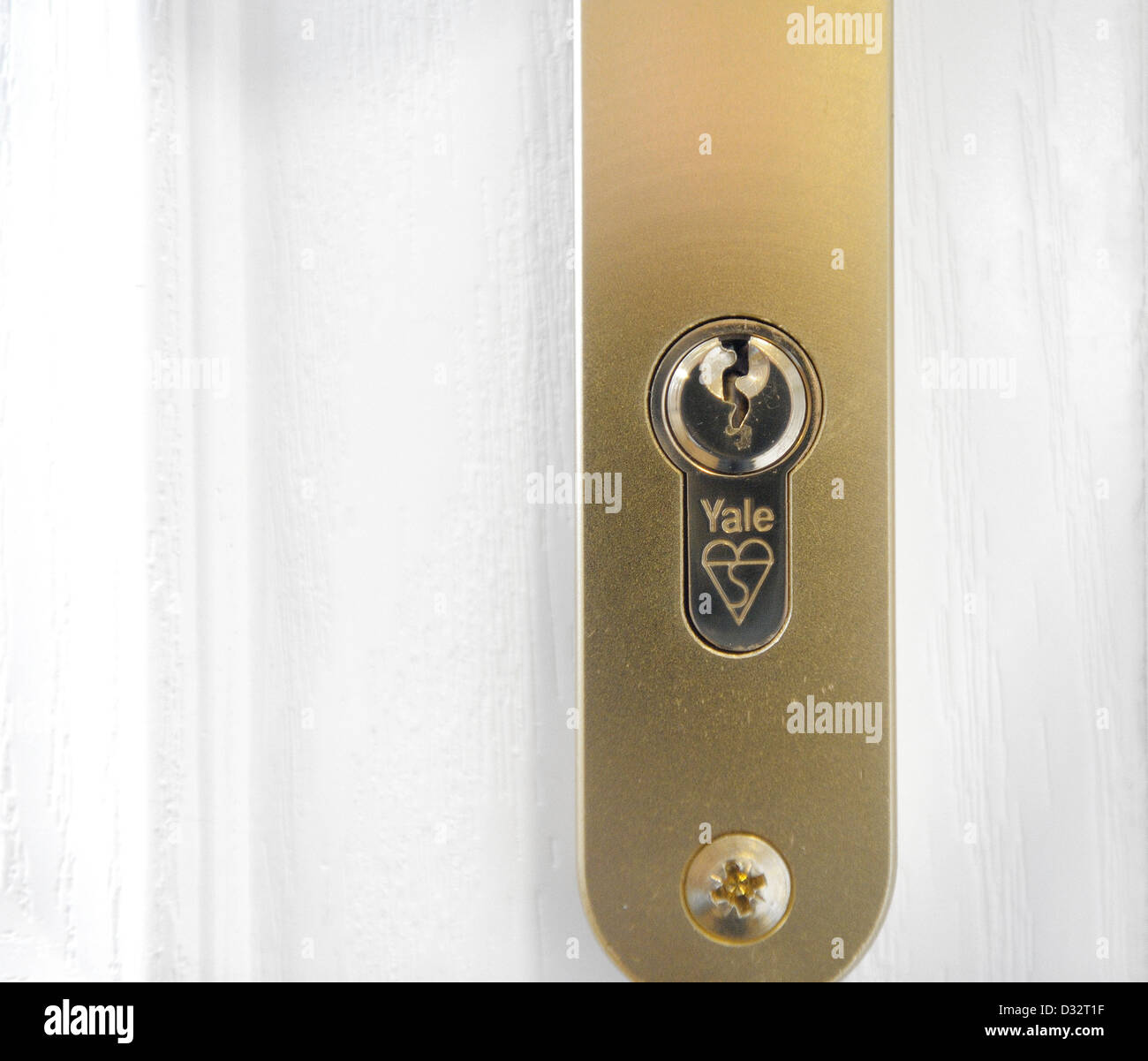 yale gold door lock Stock Photo Alamy