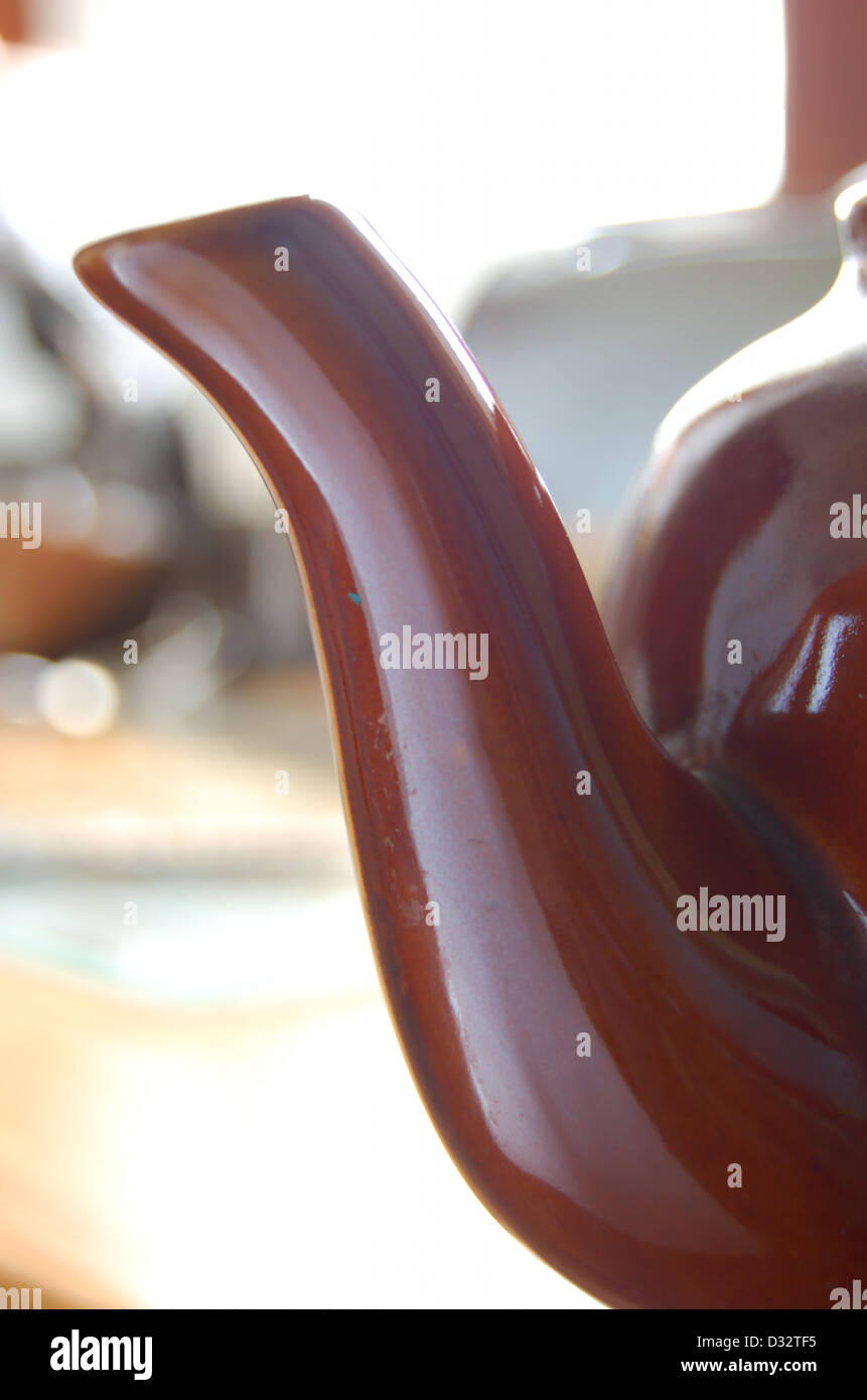 Spout of teapot on a kitchen counter Stock Photo Alamy