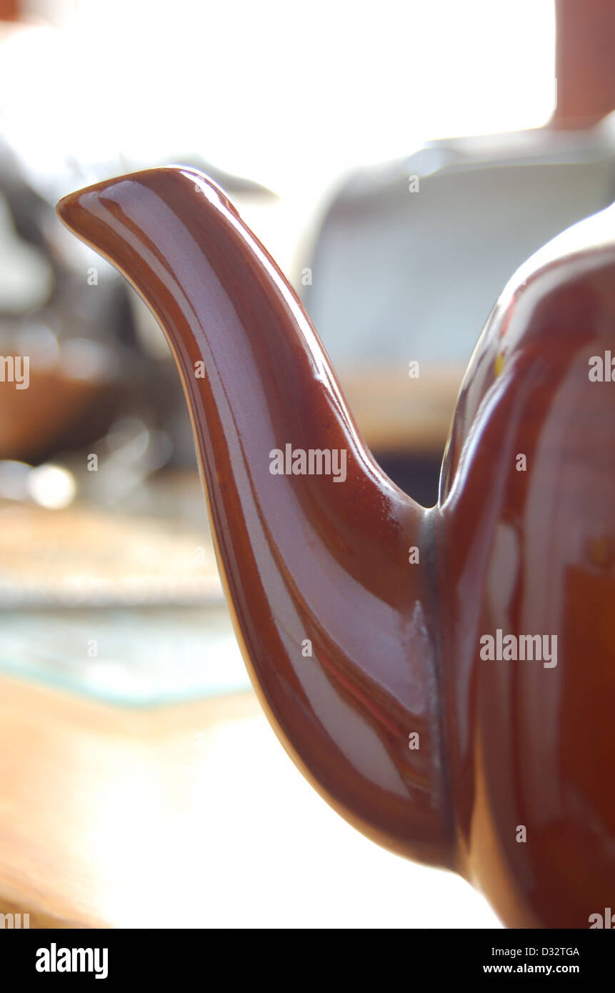 Spout of teapot on a kitchen counter Stock Photo Alamy