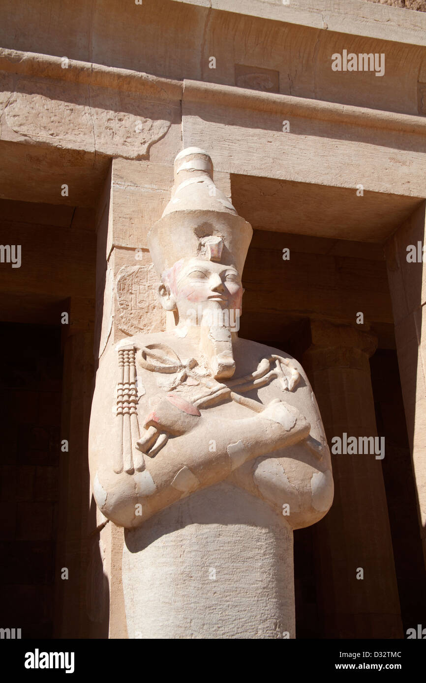Statue of Queen Hatshepsut at Hatshepsut Temple at Deir ElBahari at Thebes near the River Nile