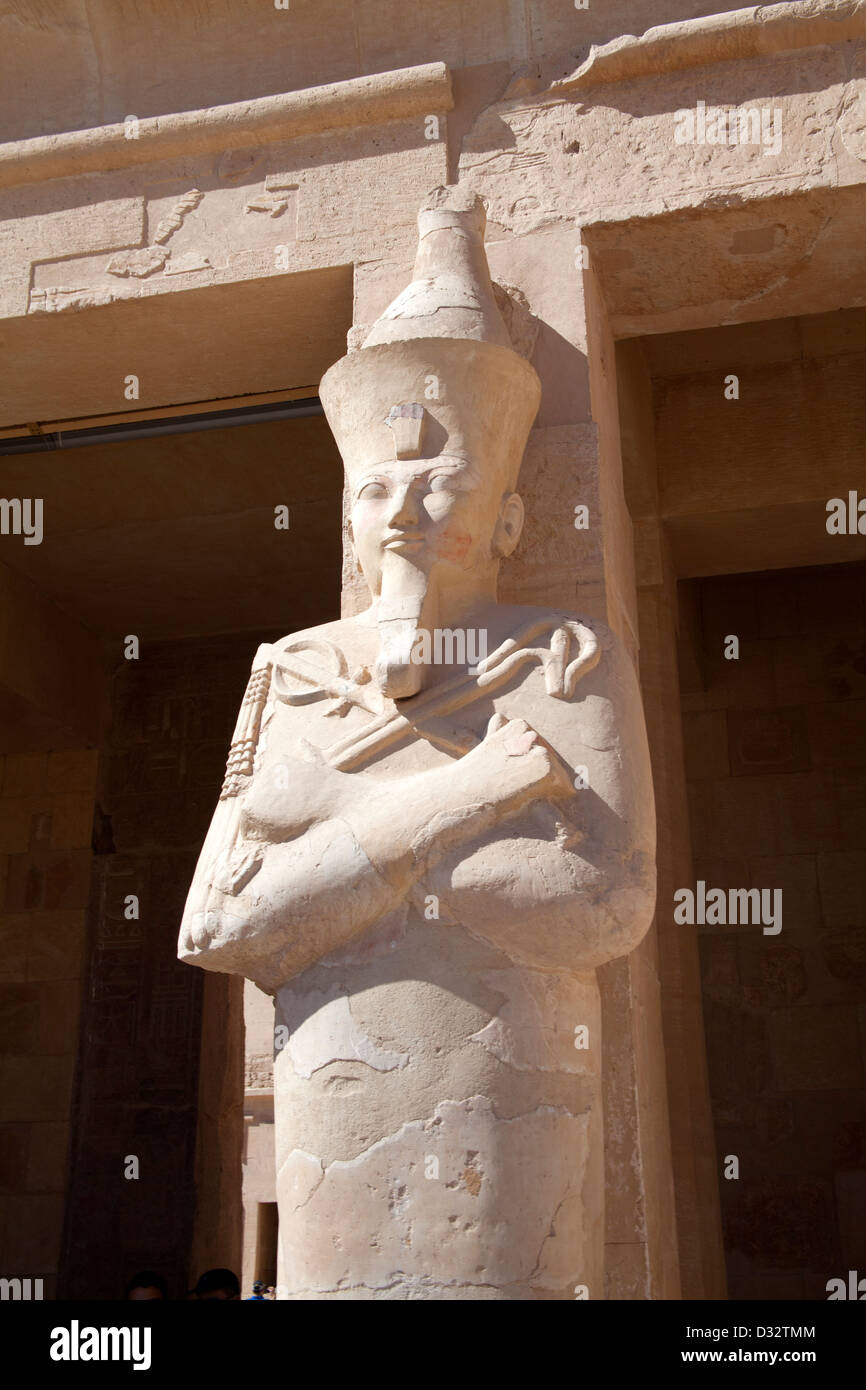 Statue of Queen Hatshepsut at Hatshepsut Temple at Deir ElBahari at Thebes near the River Nile