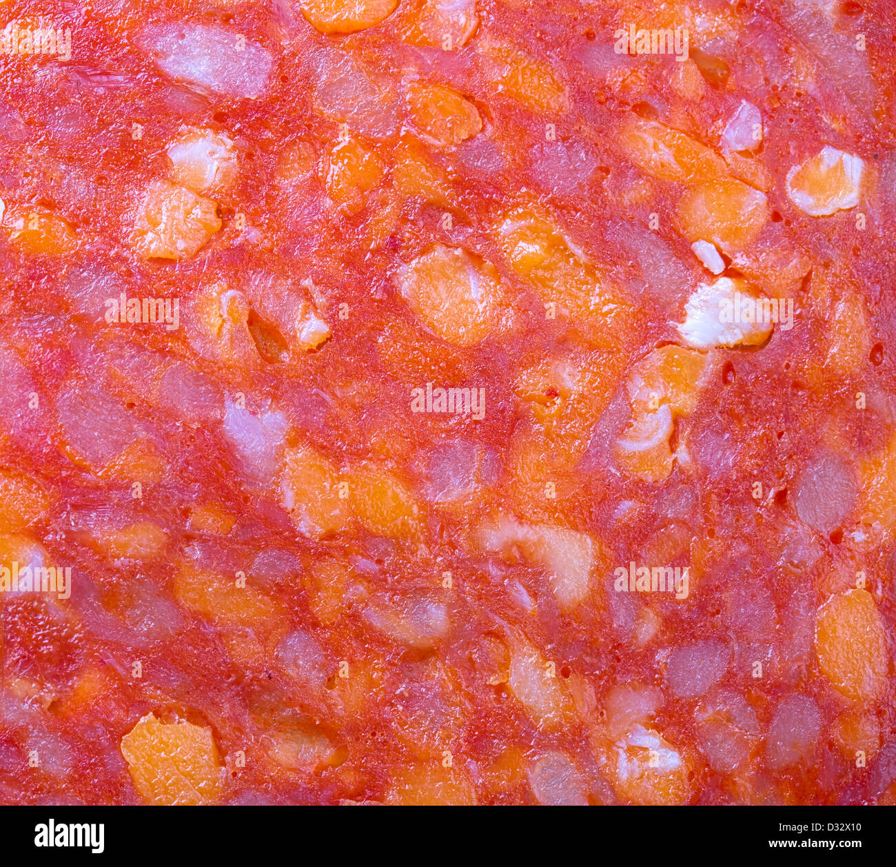 Close up image of slice of chorizo sausage Stock Photo - Alamy