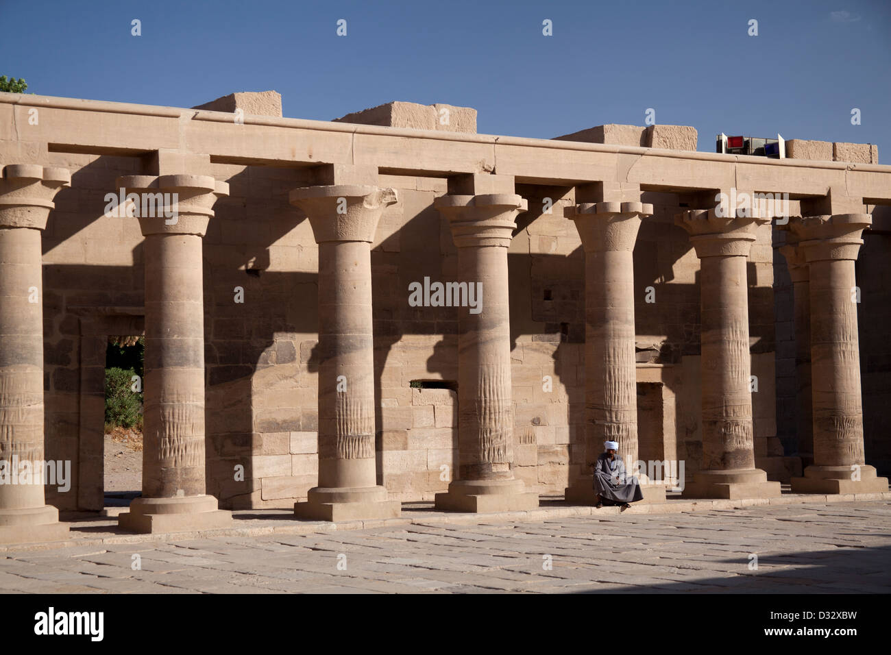 Temple of Philae on the Island of Agilika by the River Nile in Egypt Stock Photo