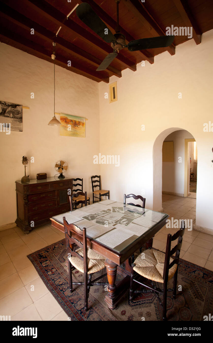 Dining Room at the Howard Carter House Museum in Luxor Egypt Stock