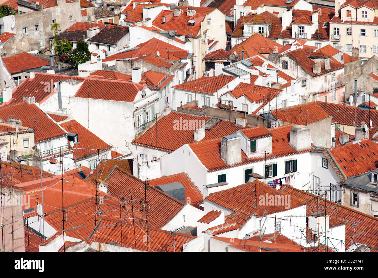 Rooftops of Alfama, Lisbon, Portugal Stock Photo