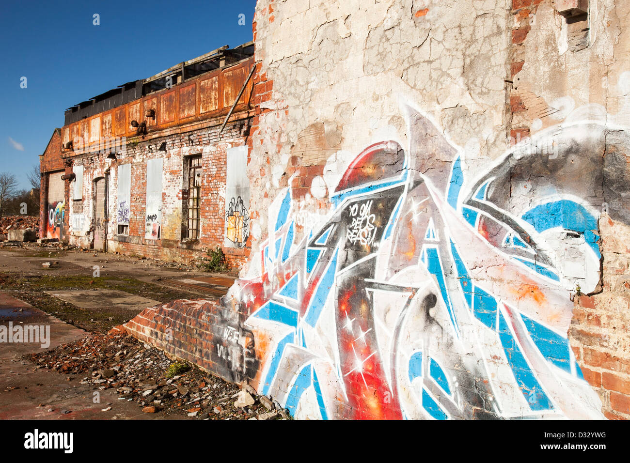 An abandoned industrial building in Barrow in Furness, Cumbria, UK, Stock Photo
