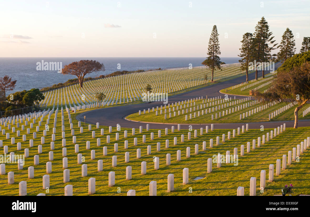 Military cemetery at San Diego, California, USA Stock Photo