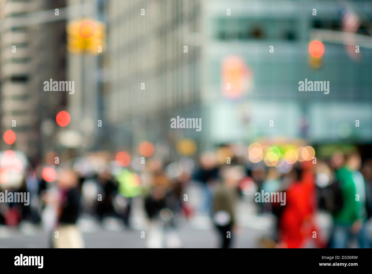 Abstract urban scene with pedestrians and people, New York City. Stock Photo